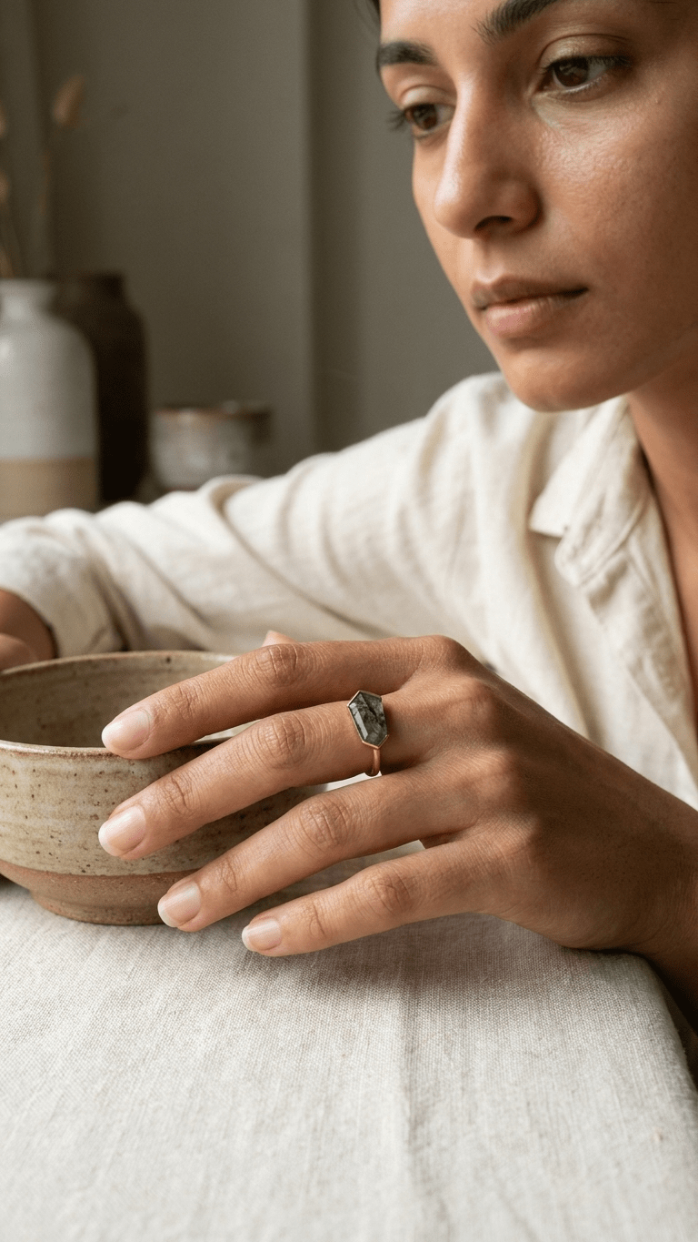 Natural Moss Agate Sterling Silver Ring - Gemsterling
