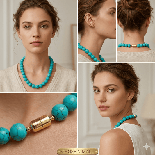Natural Turquoise Beads Necklace | Everyday Wear Gemstone Jewelry | Handcrafted Gift for Her - Gemsterling