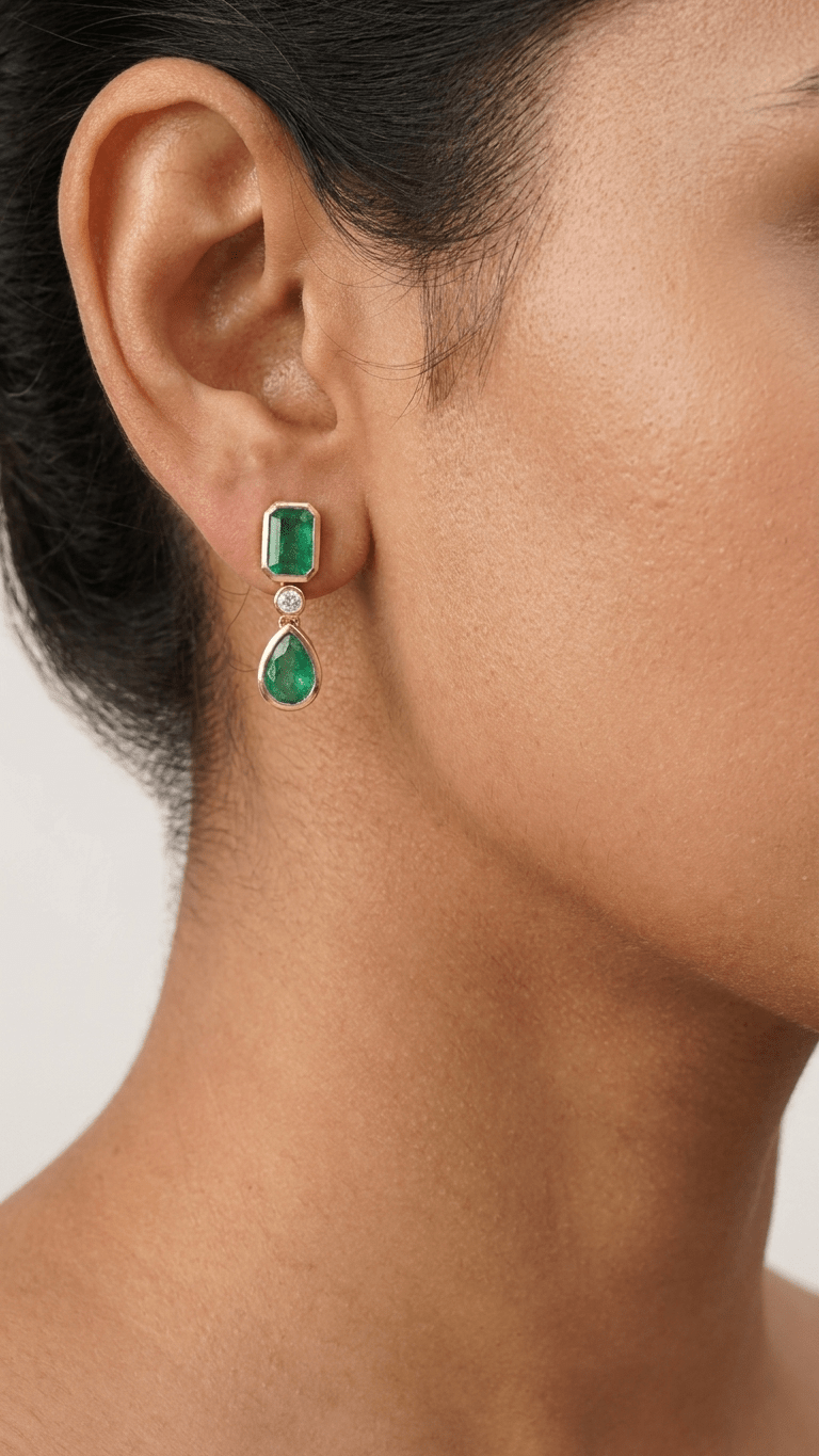 Emerald Drop & Dangle Earrings - Gemsterling