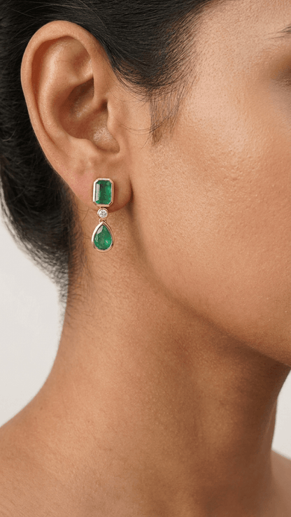 Emerald Drop & Dangle Earrings - Gemsterling