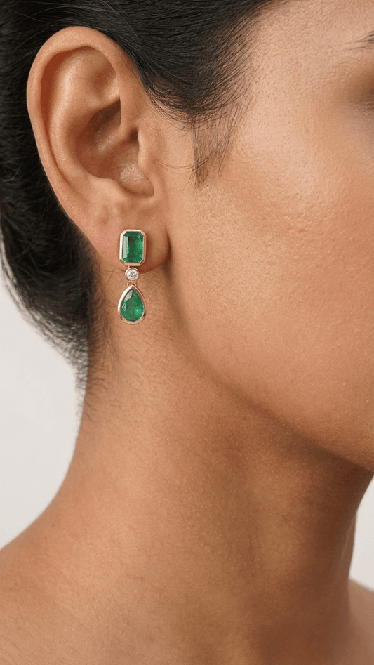 Emerald Drop & Dangle Earrings - Gemsterling