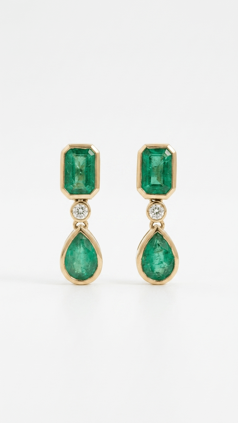 Emerald Drop & Dangle Earrings - Gemsterling