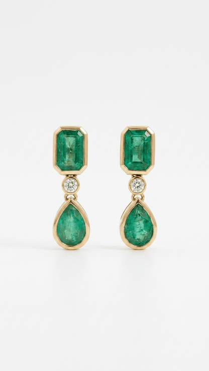 Emerald Drop & Dangle Earrings - Gemsterling