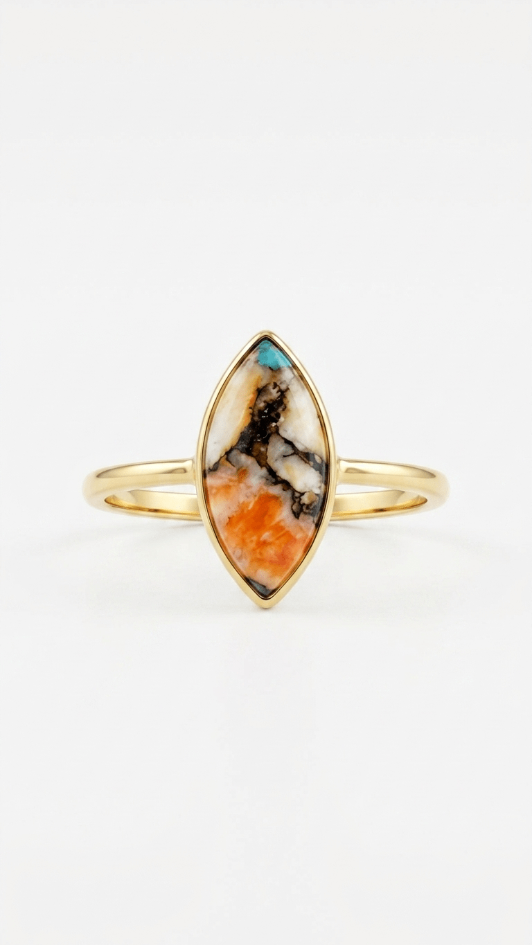 Handcrafted Bohemian Oyster Copper Turquoise Ring in 925 Sterling Silver - Gemsterling