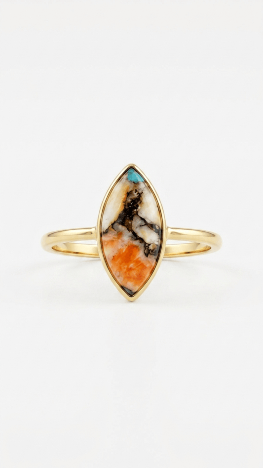 Handcrafted Bohemian Oyster Copper Turquoise Ring in 925 Sterling Silver - Gemsterling