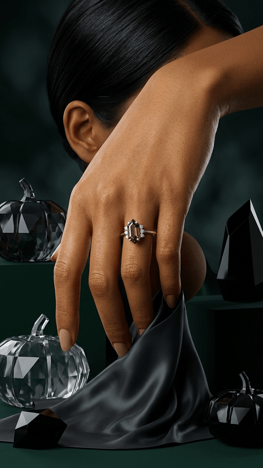 Kite Cut Moldavite Ring – 925 Sterling Silver Geometric Gemstone Engagement Ring - Gemsterling