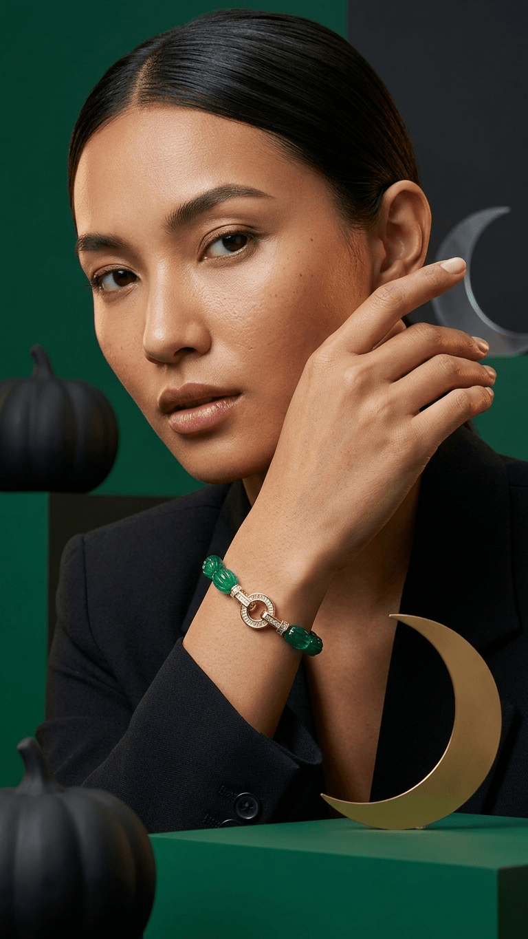 Luxury Lab-Grown Emerald Beaded Bracelet - Gemsterling