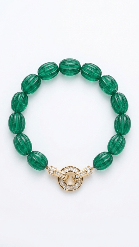 Luxury Lab-Grown Emerald Beaded Bracelet - Gemsterling
