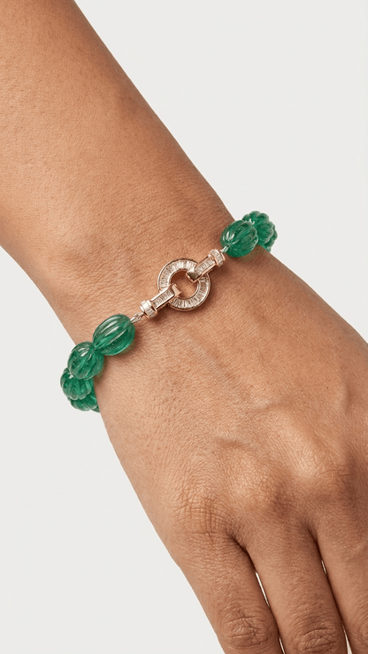 Luxury Lab-Grown Emerald Beaded Bracelet - Gemsterling