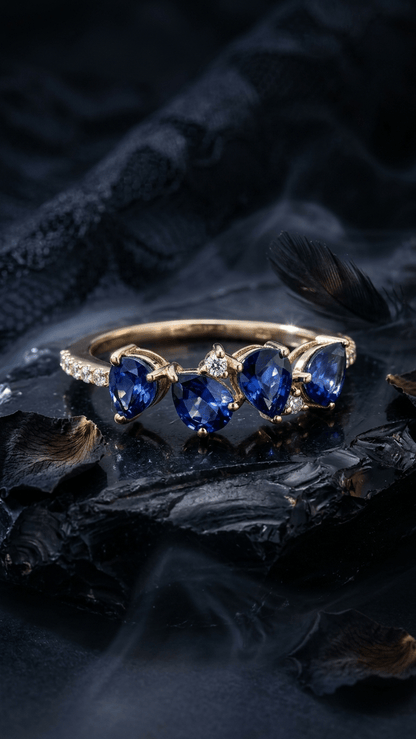 Multi-Stone Blue Sapphire Cluster Ring - Gemsterling