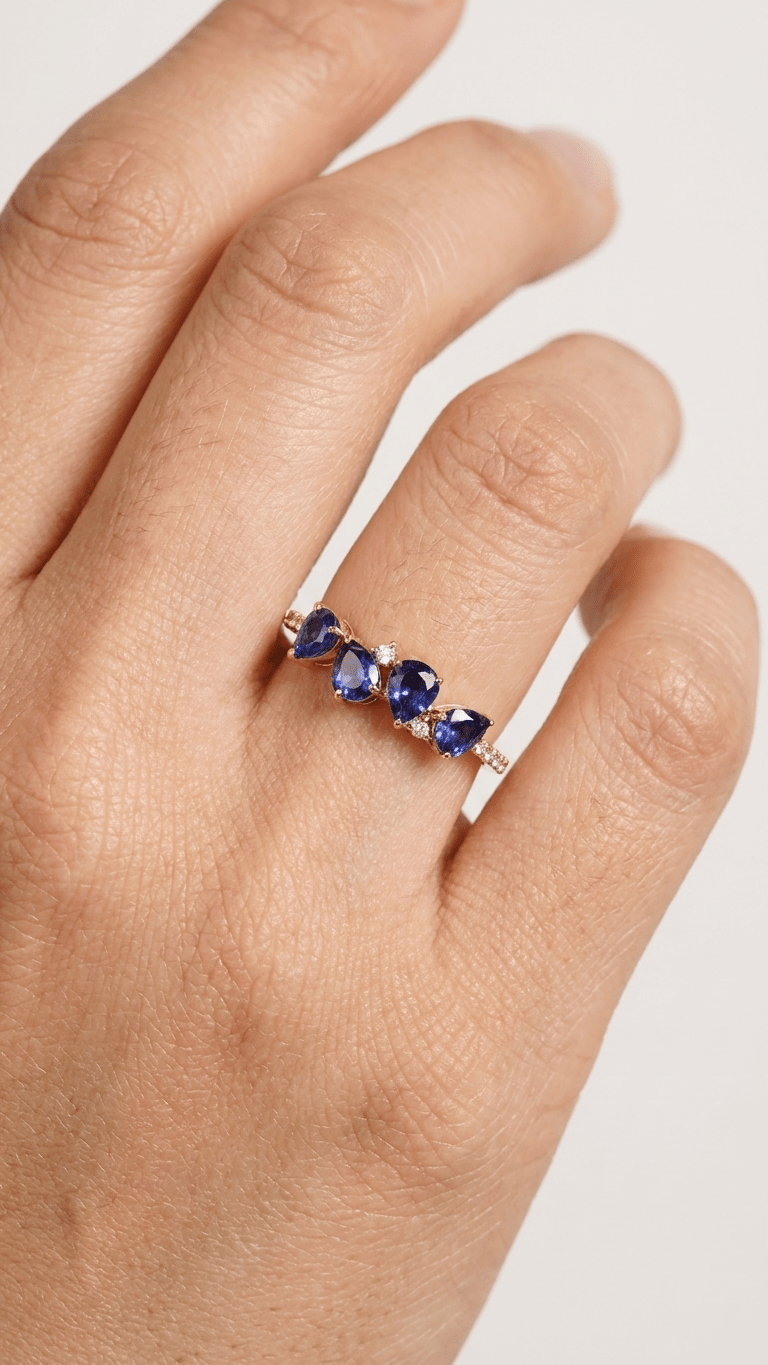 Multi-Stone Blue Sapphire Cluster Ring - Gemsterling