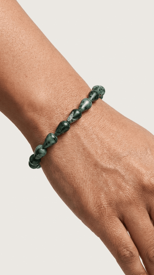 Natural African Turquoise Drop-Shape Bead Bracelet | Minimalist Gemstone Jewelry - Gemsterling