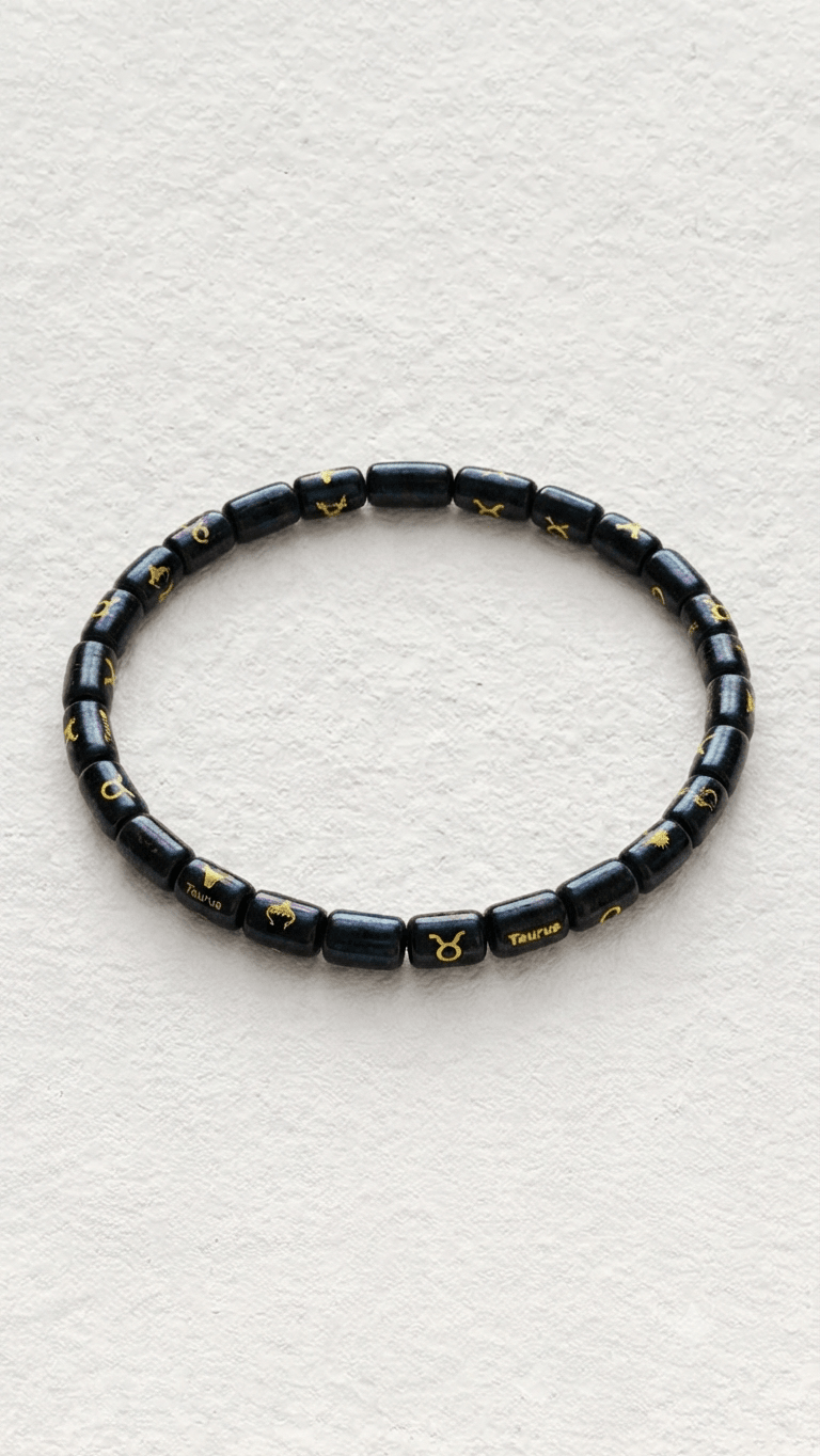 Natural Black Onyx Zodiac Necklace, Unisex - Gemsterling