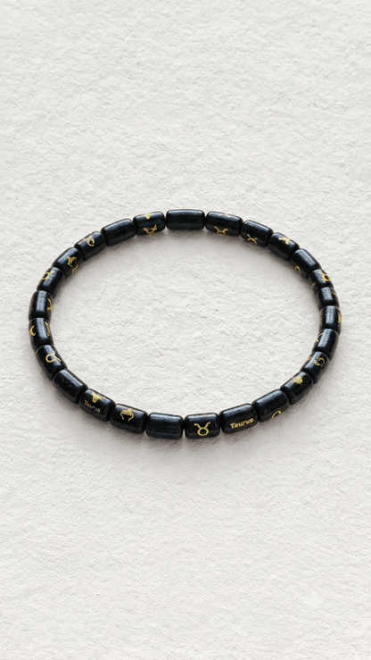 Natural Black Onyx Zodiac Necklace, Unisex - Gemsterling