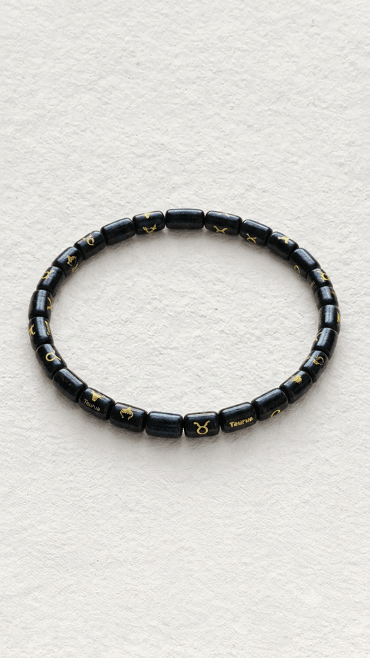 Natural Black Onyx Zodiac Necklace, Unisex - Gemsterling