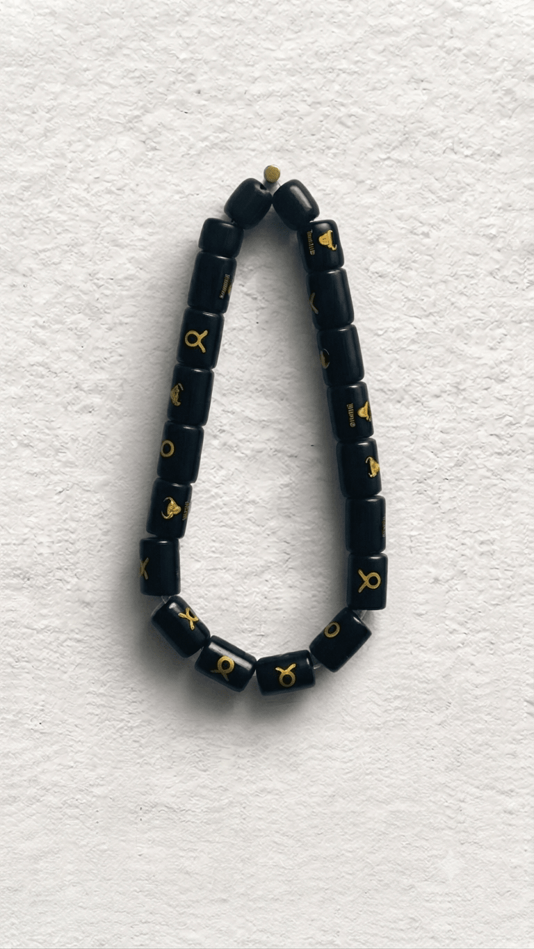 Natural Black Onyx Zodiac Necklace, Unisex - Gemsterling
