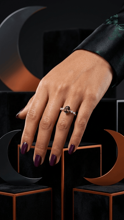 Natural Cut Moldavite Silver Ring | 925 Sterling Silver Gemstone Ring - Gemsterling