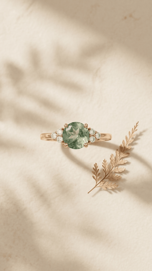 Natural Moss Agate Sterling Silver Ring - Gemsterling