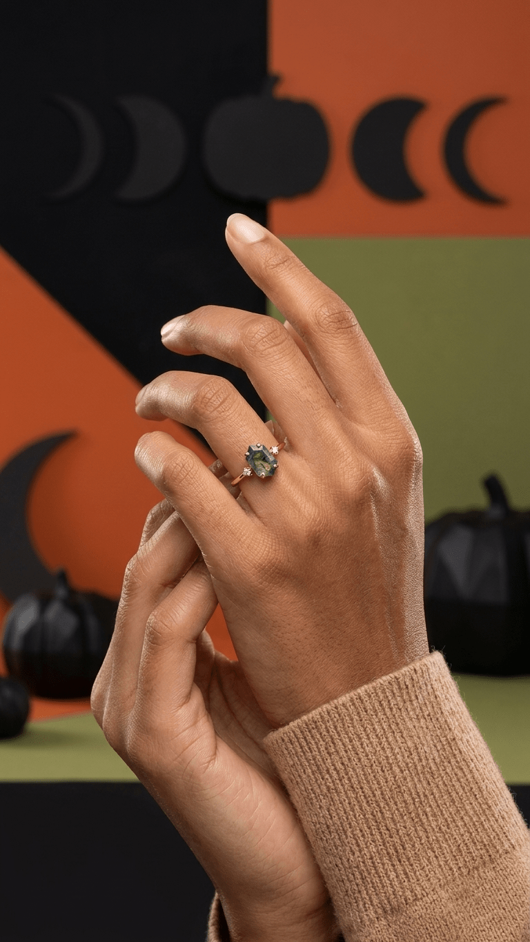 Natural Moss Agate Sterling Silver Ring - Gemsterling