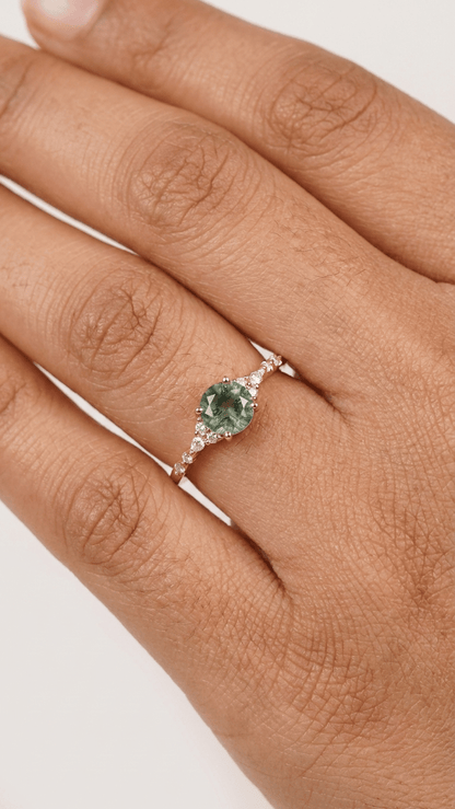 Natural Moss Agate Sterling Silver Ring - Gemsterling
