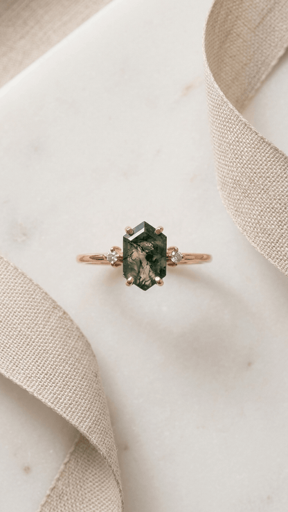 Natural Moss Agate Sterling Silver Ring - Gemsterling