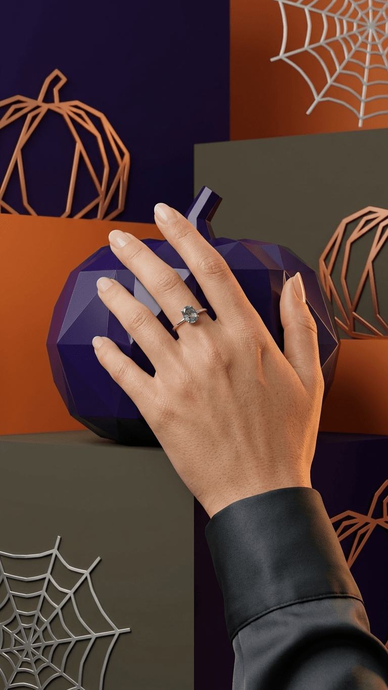 Natural Moss Agate Sunburst Ring in Sterling Silver | Celestial Statement Ring - Gemsterling