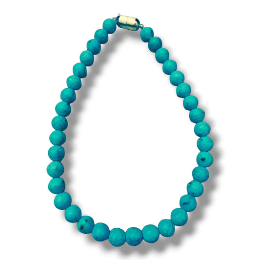Natural Turquoise Beads Necklace | Everyday Wear Gemstone Jewelry | Handcrafted Gift for Her - Gemsterling